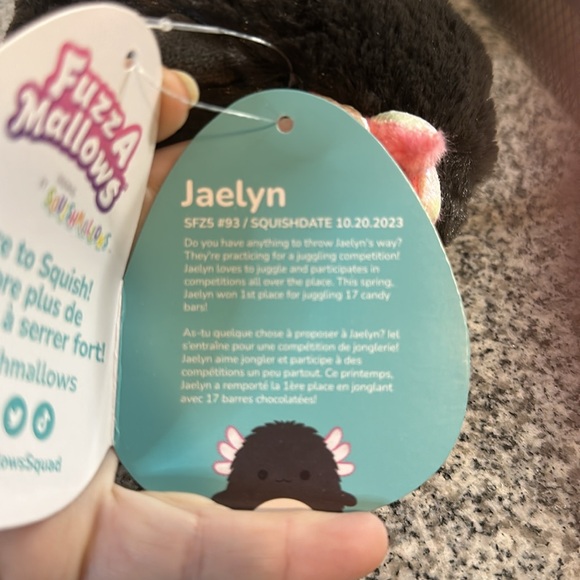 NWT 5”Jaelyn Axolotl Fuzzamallow Squishmallow - Picture 3 of 3